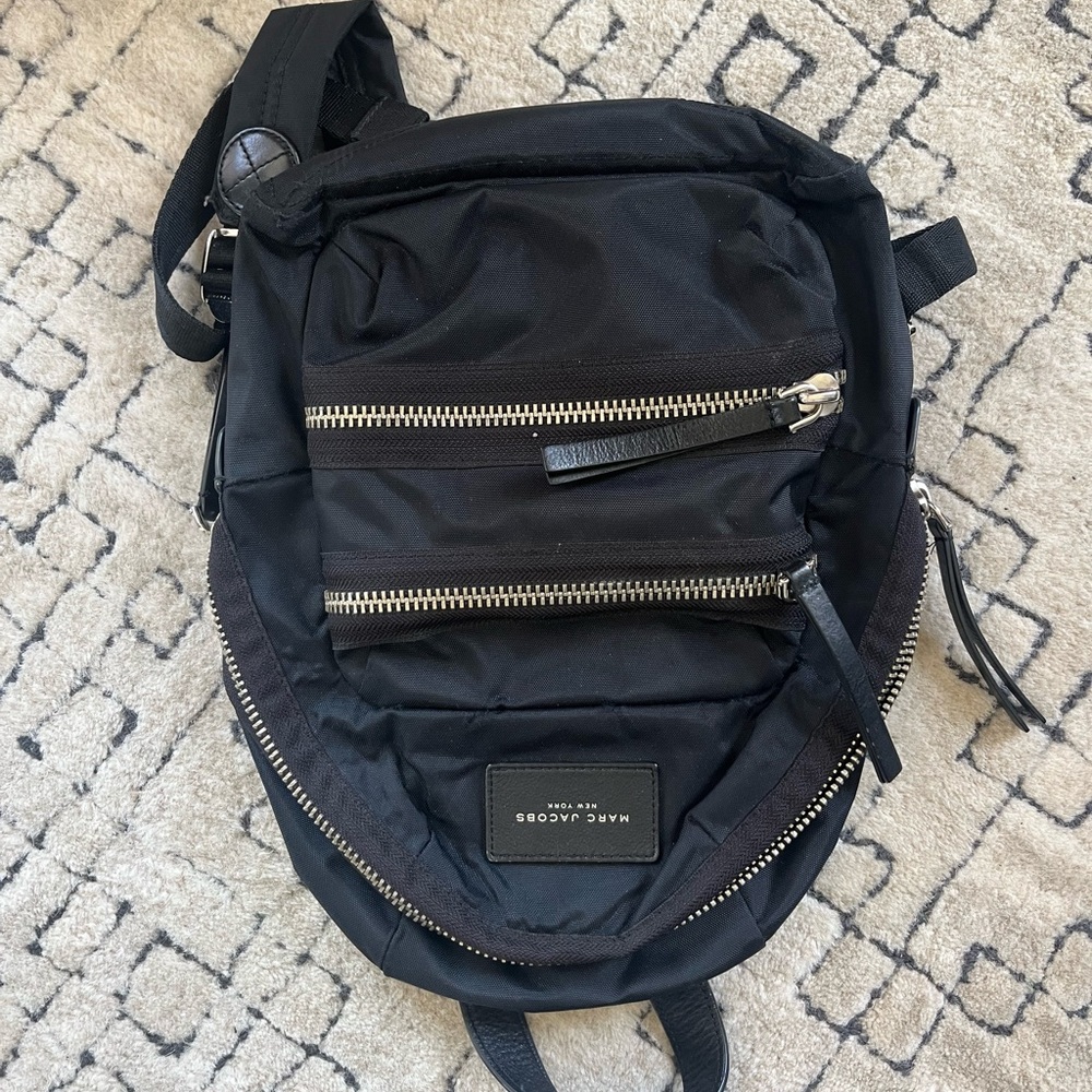 Marc Jacobs Black Belt Bag with Silver Accents
